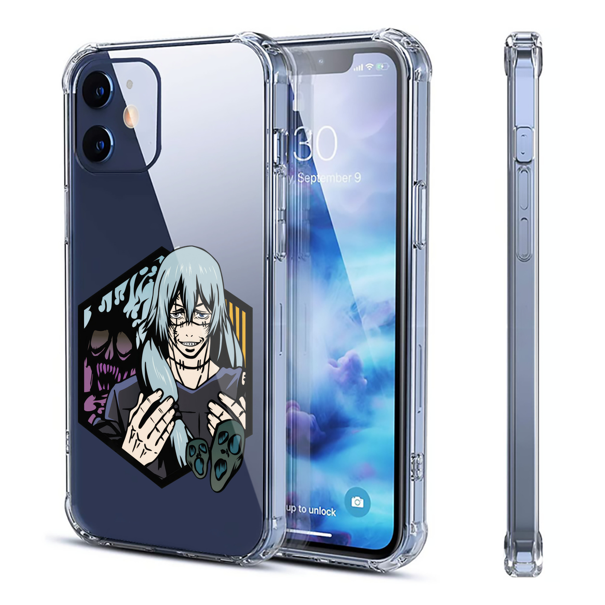 （画像用） 呪術廻戦 Jujutsu Kaisen 【iPhone 12シリーズ対応】透明スマホケース（クリアソフトケース）